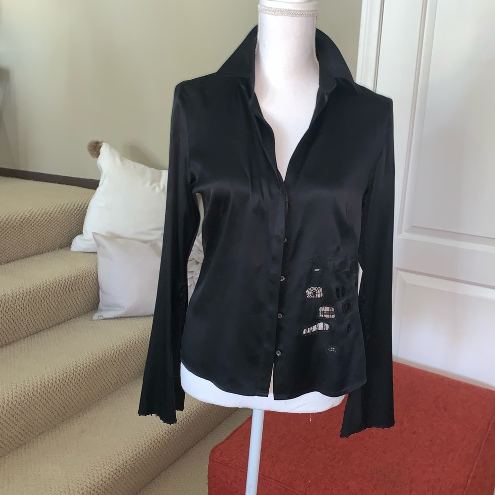 Maxstudio  black silk blouse